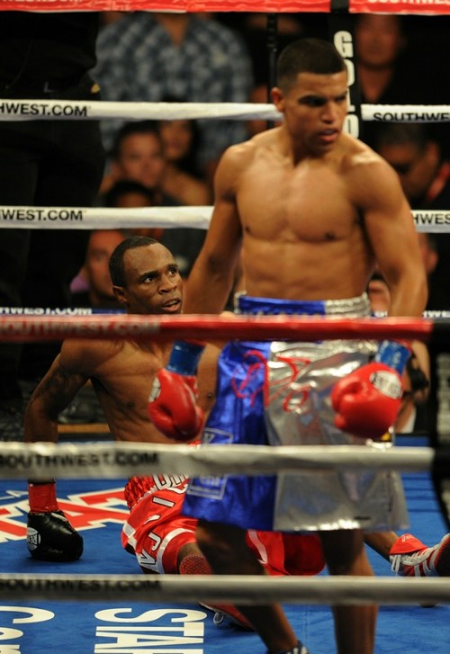 "Vicious" Victor Ortiz (R) of the US loo